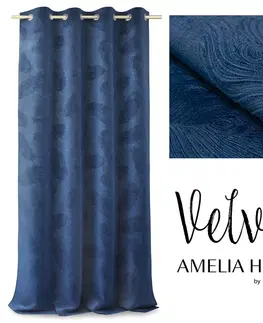 Záclony AmeliaHome Závěs Amelia Home Velvet Peacock modrý, velikost 135x250
