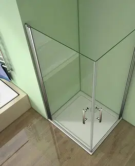Sprchové vaničky H K Sprchový kout MELODY A4 90cm se dvěma jednokřídlými dveřmi včetně sprchové vaničky