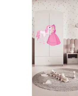 Dětský nábytek Kocot kids Dětská skříň Babydreams 90 cm princezna a poník bílá