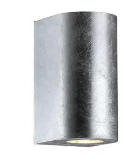 Moderní venkovní nástěnná svítidla NORDLUX venkovní nástěnné svítidlo Canto Maxi 2 2x28W GU10 galvanizovaná ocel čirá 49721031