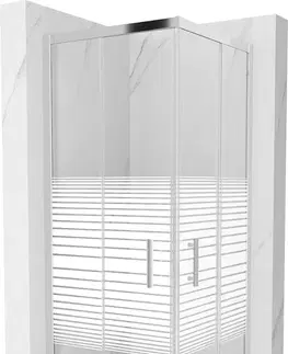 Sprchové kouty Sprchová kabina MEXEN RIO transparentní/proužky, 70x70 cm