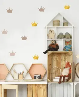 Samolepky na zeď Dětské samolepky na zeď - Hnědé korunky pro princezny