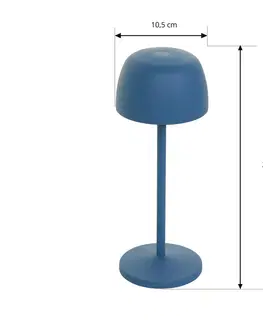 Venkovní osvětlení terasy Lindby Nabíjecí stolní lampa Lindby LED Arietty, modrá