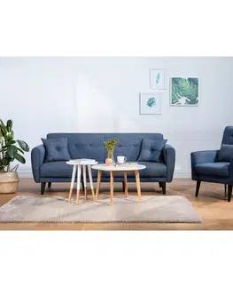Pohovky a gauče Pohovka s křeslem ARIA modrá