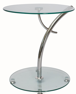 Konferenční stolky Konferenční stolek FRAMPOL, sklo/chrom