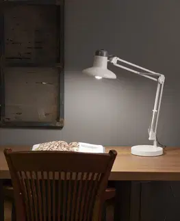 Stolní lampy do kanceláře FARO SNAP bílá stolní lampa na čtení