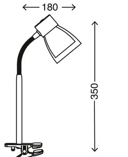 Lampy na noční stolek BRILONER Flexibilní svítidlo se svorkou 35 cm 1x E14 40W titan BRI 2687-010P