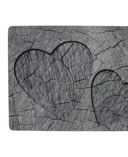 Prostírání 4ks šedé korkové prostírání srdce ve stromu Hearts grey - 30*40*0,4cm Mars & More SCPMBHS