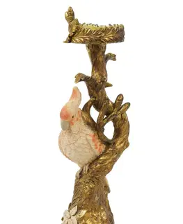 Svícny Zlatý antik svícen s papouškem Parrot antique - 9*8*28 cm Light & Living 6043285