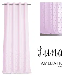 Záclony Záclona AmeliaHome Lunare I růžová, velikost 140x270
