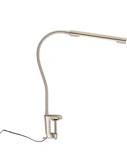 Stolni lampy Upínací stolní lampa ocelová včetně LED s dotykovým stmívačem - Lionard