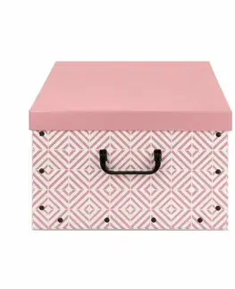 Úložné boxy Compactor Skládací úložná krabice - karton box Compactor Nordic 50 x 40 x 25 cm, růžová (Antique)