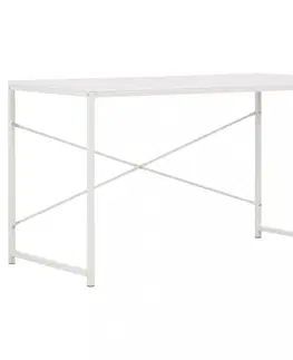 Pracovní stoly Psací stůl 120x60 cm dřevotříska / ocel Dekorhome Bílá