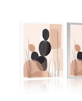 Abstraktní tvary Plakát abstraktní botanické tvary kaktus