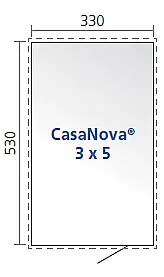 CASANOVA Biohort Zahradní domek BIOHORT CasaNova 330 x 530 (stříbrná metalíza) orientace dveří vpravo