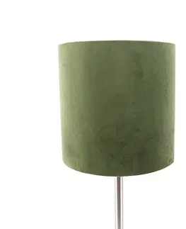 Stolni lampy Stolní lampa ocel se zeleným odstínem 25 cm - Simplo