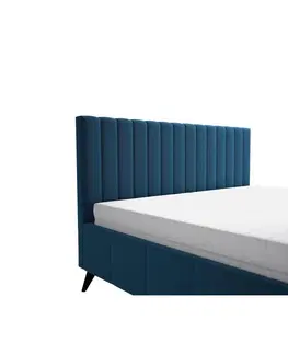 Čalouněné postele Manželská Posteľ Vivien, 180x200, Tmavě Modrá