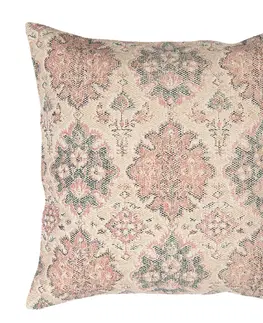 Dekorační polštáře Vintage bavlněný povlak na polštář s ornamenty - 50*50 cm Clayre & Eef KT032.037