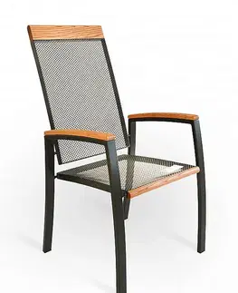 Zahradní židle a křesla DEOKORK Kovové křeslo MANHATTAN (černá)