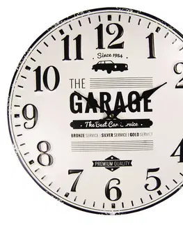 Hodiny Nástěnné kovové hodiny The Garage – Ø 40 cm / 1*AA Clayre & Eef 6KL0579