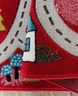Dětské koberce Smyslový dětský koberec červený