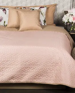 Přikrývky 4Home Přehoz na postel Doubleface béžová/růžová, 220 x 240 cm, 2x 40 x 40 cm