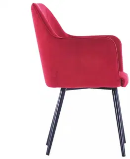 Židle Jídelní židle 4 ks samet / ocel Dekorhome Šedá
