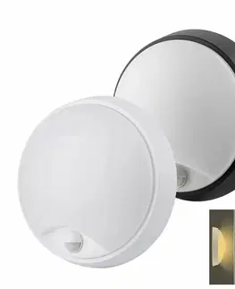 LED venkovní nástěnná svítidla Solight LED venkovní osvětlení se senzorem a nastavitelnou CCT, 18W, 1800lm, 22cm, 2v1 - bílý a černý kryt WO780-1