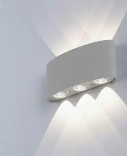 LED venkovní nástěnná svítidla PAUL NEUHAUS LED nástěnné svítidlo ve stříbrné barvě, polokoule, šestiramenné s teplou bílou barvou světla 2700K