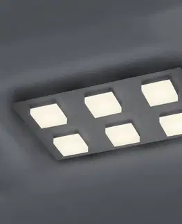 Stropní svítidla BANKAMP BANKAMP Luno LED stropní světlo 6 zdroje antracit