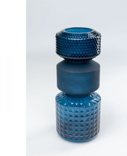 Skleněné vázy KARE Design Modrá skleněná váza Marvelous Duo 42cm