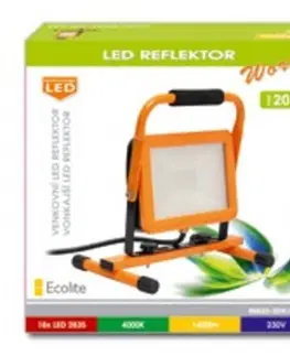 LED reflektory Ecolite LED reflektor podst., 30W, 4000K, 2400lm, IP65, oranž RMLED-30W/ORA