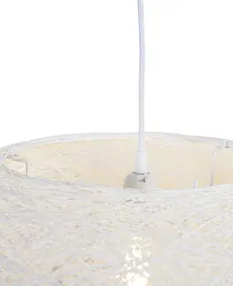 Zavesna svitidla Venkovská závěsná lampa bílá 50 cm - Corda Flat