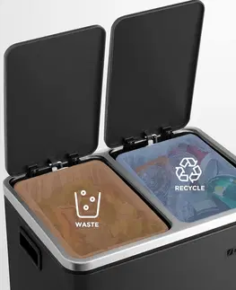 Odpadkové koše SONGMICS Odpadkový koš Rubax 2x15 L černý