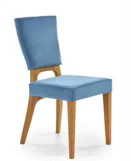 Židle HALMAR Jídelní židle Natys dub medový/modrá
