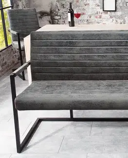 Lavice do jídelny LuxD Designová lavice Maximiliano vintage šedá