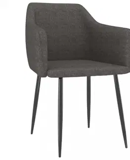 Židle Jídelní židle 2 ks látka / kov Dekorhome Světle šedá