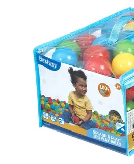 Hračky BESTWAY - 100 plastových míčků v tašce na zip, průměr 5,85 cm