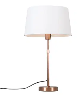 Stolni lampy Stolní lampa měděná se stínidlem bílá 35 cm nastavitelná - Parte