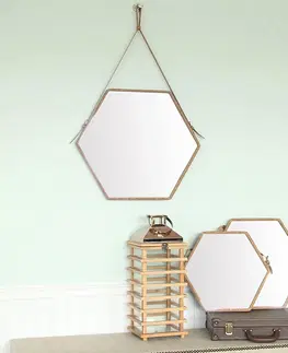 Zrcadla HOMEDE Nástěnné zrcadlo Ebi I přírodní, velikost 45,5x39,5x3