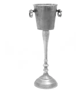 Různé Estila Luxusní kovový stojan na šampaňské stříbrný 78cm
