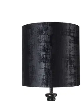 Stojaci lampy Klasická stojací lampa černá s černým odstínem 40 cm - Classico