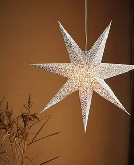 Vánoční světelná hvězda Markslöjd Dekorační hvězda Baroque k zavěšení, Ø 75 cm, bílá