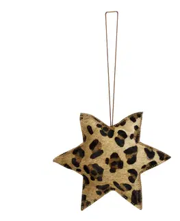 Obrazy Závěsná dekorativní ozdoba Hvězda s motivem leopardí kůže z hovězí kůže L - 20*20*5cm Mars & More IVHGSLG