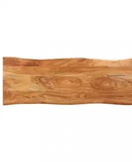 Předsíňové stěny Lavice s živou hranou akáciové dřevo / ocel Dekorhome 110 cm