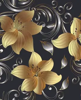 Samolepící tapety Samolepící tapeta luxusní zlatá lilie