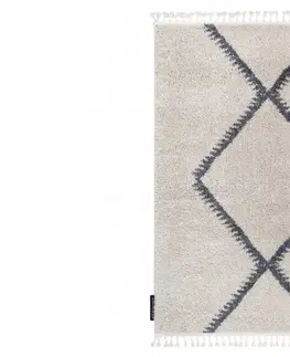 Koberce a koberečky Dywany Lusczow Kusový shaggy koberec BERBER MEKNES krémový, velikost 80x150