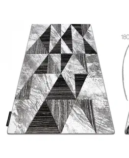Koberce a koberečky Dywany Lusczow Kusový koberec ALTER Nano trojúhelníky šedý, velikost 180x270
