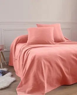 Přehozy Jednobarevný tkaný přehoz na postel, bavlna