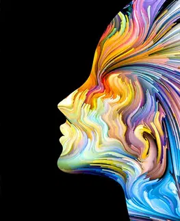 Samolepící tapety Samolepící tapeta barevný profil ženského obličeje